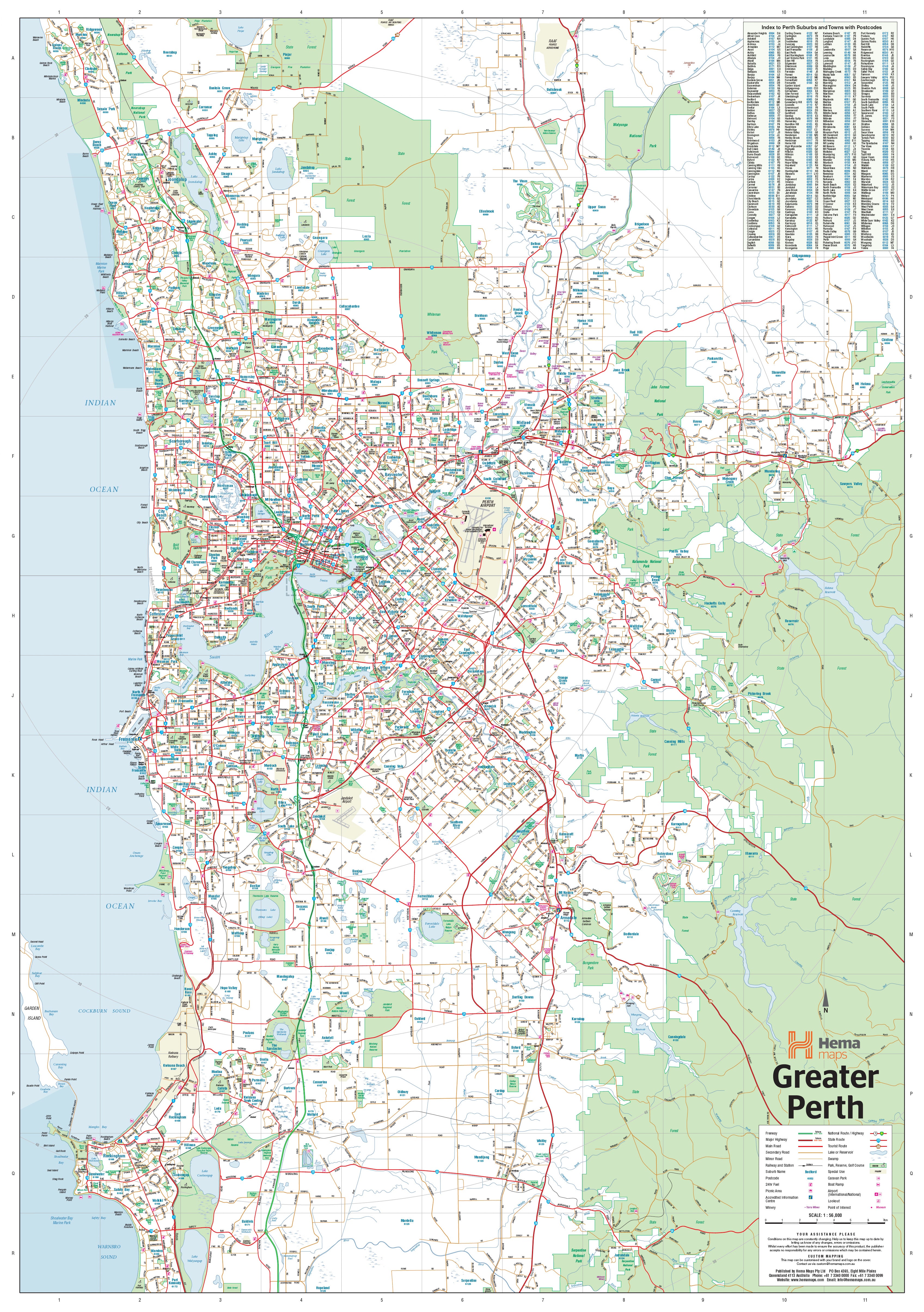 Greater Perth Hema Supermap Laminated - Mapworld