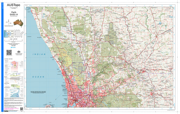 Perth SH50-14 AUSTopo 1:250,000 Map