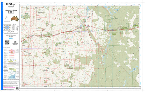 Southern Cross SH50-16 AUSTopo 1:250,000 Map