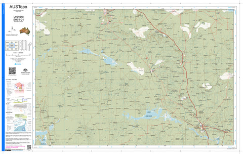 Leonora SH51-01 AUSTopo 1:250,000 Map