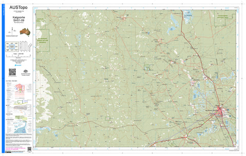Kalgoorlie SH51-09 AUSTopo 1:250,000 Map