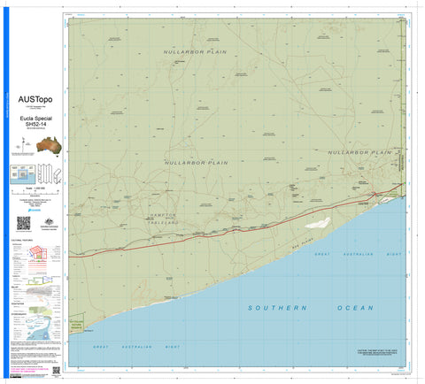 Eucla Special H5214 AUSTopo 1:250,000 Map | Mapworld