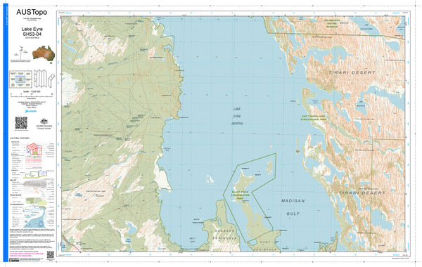 Lake Eyre H5304 AUSTopo 1:250,000 Map — AUSTopo 1:250,000 topographic map