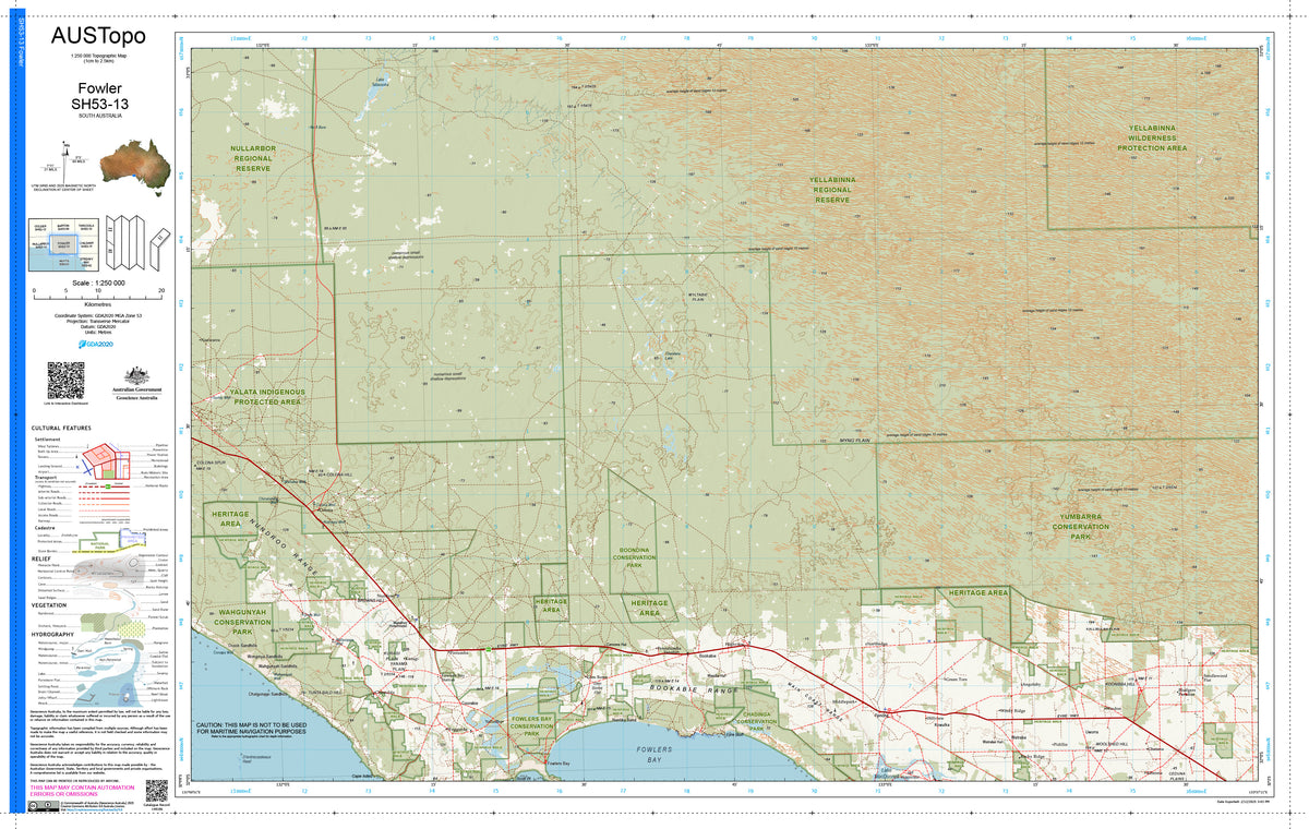 Fowler H5313 AUSTopo 1:250,000 Map | Mapworld
