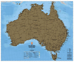 Australia Scratch Map 750 x 625mm by Hema Maps