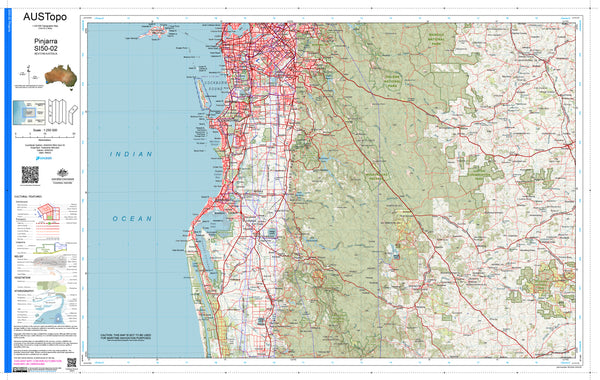 Pinjarra SI50-02 AUSTopo 1:250,000 Map