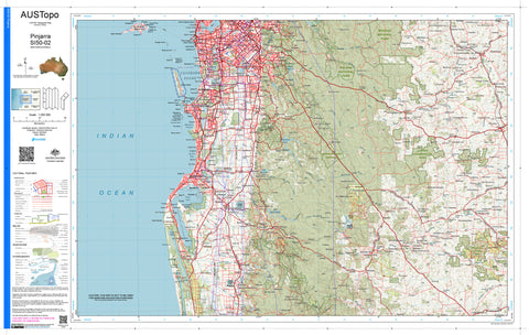 Pinjarra SI50-02 AUSTopo 1:250,000 Map