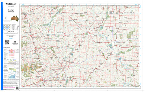 Corrigin SI50-03 AUSTopo 1:250,000 Map