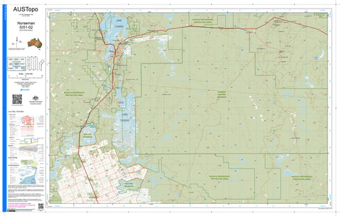 Norseman SI51-02 AUSTopo 1:250,000 Map