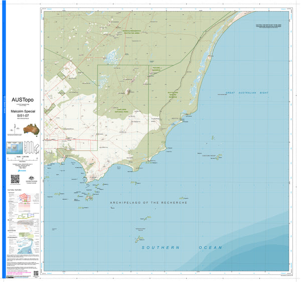 Malcolm Special SI51-07 AUSTopo 1:250,000 Map
