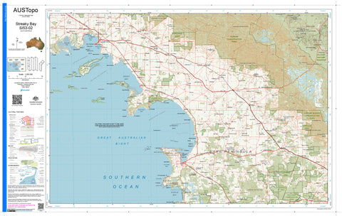 Streaky Bay I5302 AUSTopo 1:250,000 Map — AUSTopo 1:250,000 topographic map
