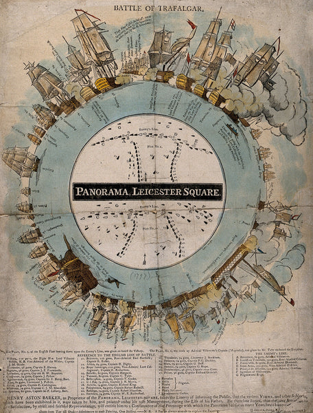 Battle of Trafalgar Panorama — Leicester Square (1806) — vintage historical map reproduction