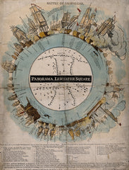 Battle of Trafalgar Panorama — Leicester Square (1806) — vintage historical map reproduction