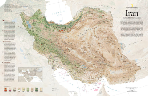 Iran, Born at the Crossroads Wall Map - Published 2008 by National Geographic