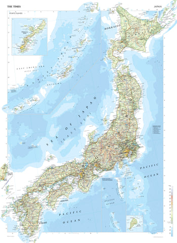 Japan Wall Map from The Times