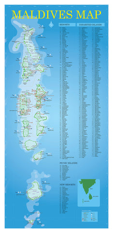 Maldives Wall Map