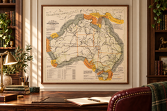 The Discovery and Exploration of Australia, 1519 to 1901 by Sea and Land Wall Map