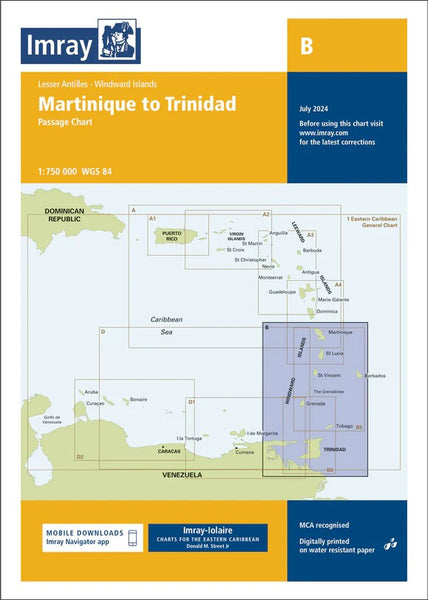 Martinique to Trinidad Imray Chart — Imray nautical chart