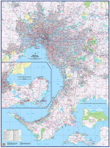 Melbourne Business 365 Map UBD 1480 x 1980mm Laminated Wall Map