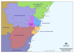 New South Wales Primary Health Care Network - Metropolitan Area Wall Map | Mapworld