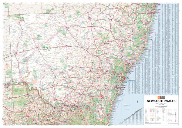 New South Wales Hema 1430 x 1000mm Supermap Paper Wall Map