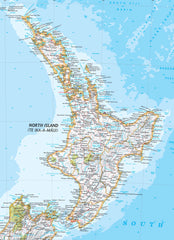 New Zealand National Geographic 1088 x 1400 mm Supermap Wall Map