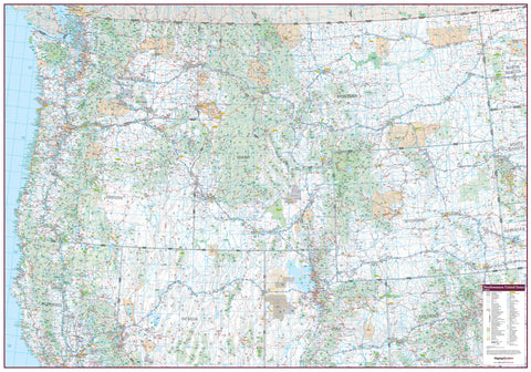 Northwestern United States Wall Map 1524 x 1067mm