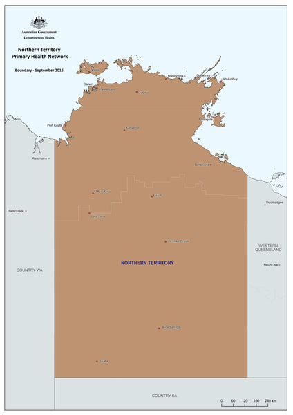 Northern Territory Primary Health Care Network Wall Map — wall map