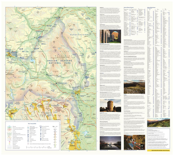 Brecon Beacons National Park Map - East by Collins