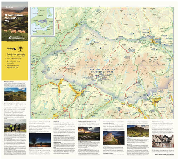 Brecon Beacons National Park Map - West by Collins