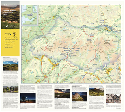 Brecon Beacons National Park Map (West) by Collins