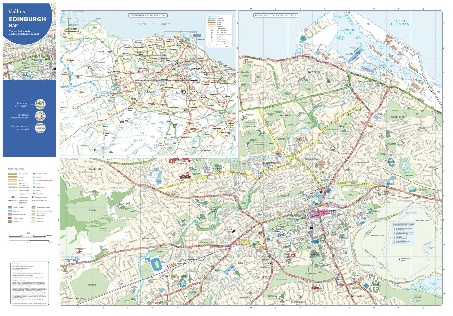 Basic Edinburgh Map Edinburgh Pocket Map by Collins