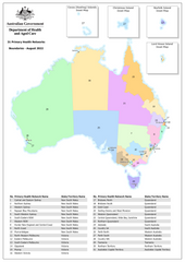 Australia Primary Health Care Network Wall Map | Mapworld