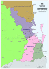 Queensland Primary Health Care Network - Metropolitan Area Wall Map | Mapworld