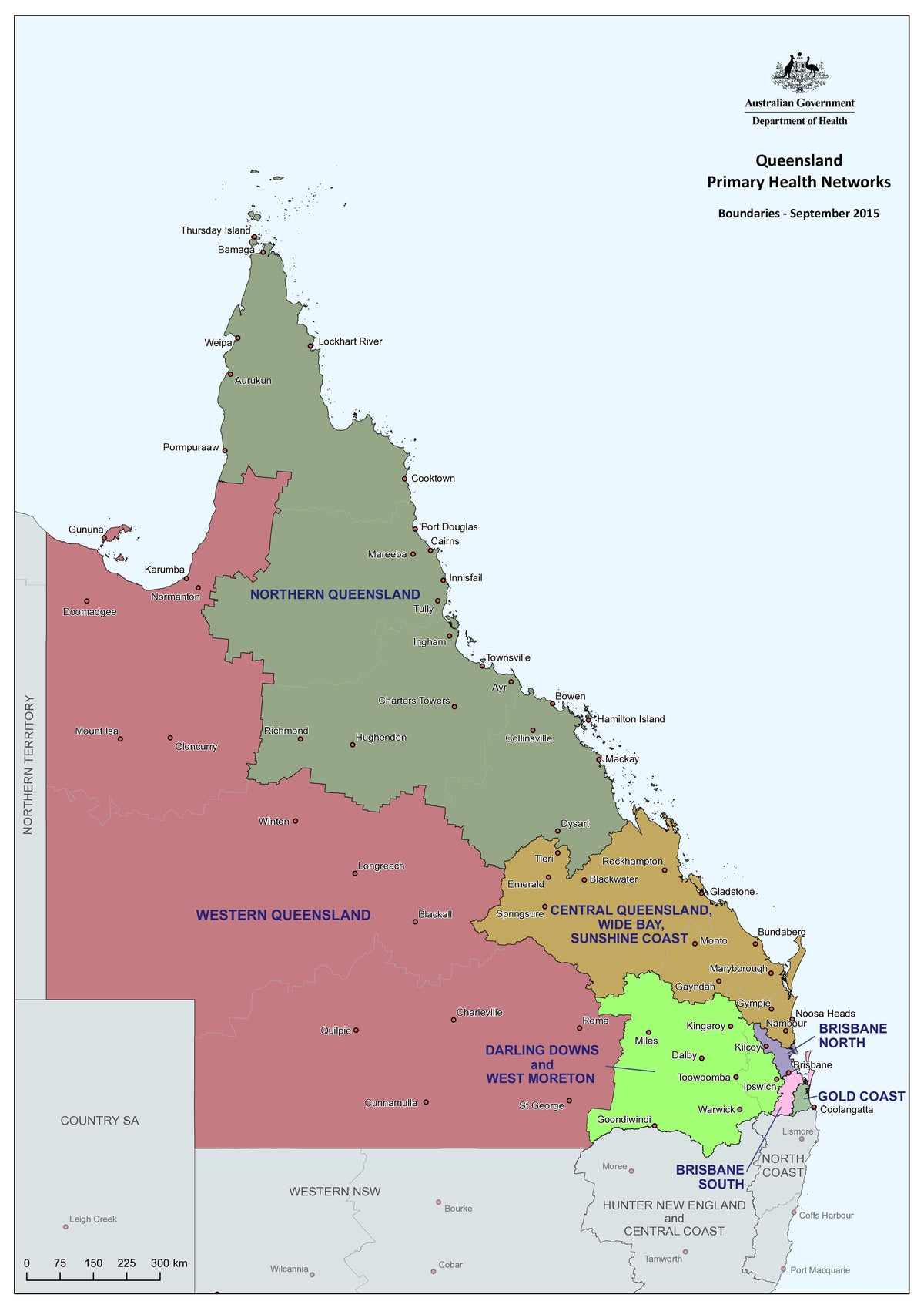 Queensland Primary Health Care Network Wall Map | Mapworld