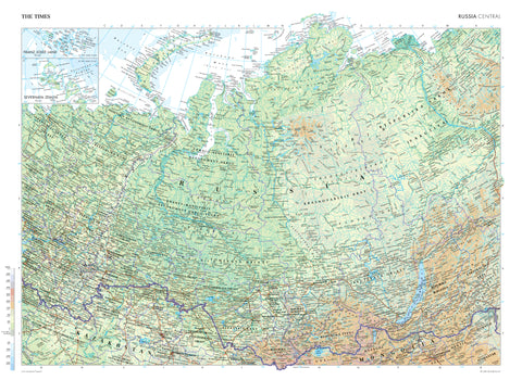 Russia Central Wall Map from The Times