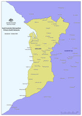 South Australia Primary Health Care Network - Metropolitan Area Wall Map | Mapworld