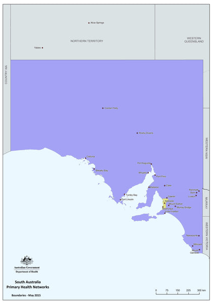 South Australia Primary Health Care Network Wall Map — wall map