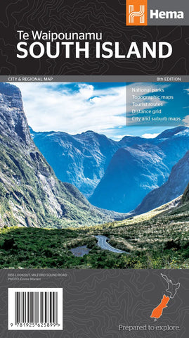 New Zealand South Island Hema Map (Te Waipounamu) 8th Edition