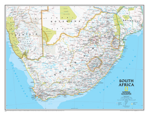 South Africa National Geographic 1415 x 1100 mm Wall Map