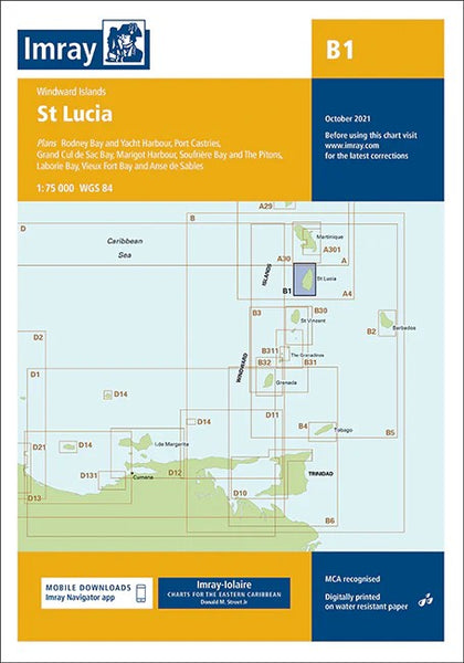 St Lucia Imray Chart — Imray nautical chart