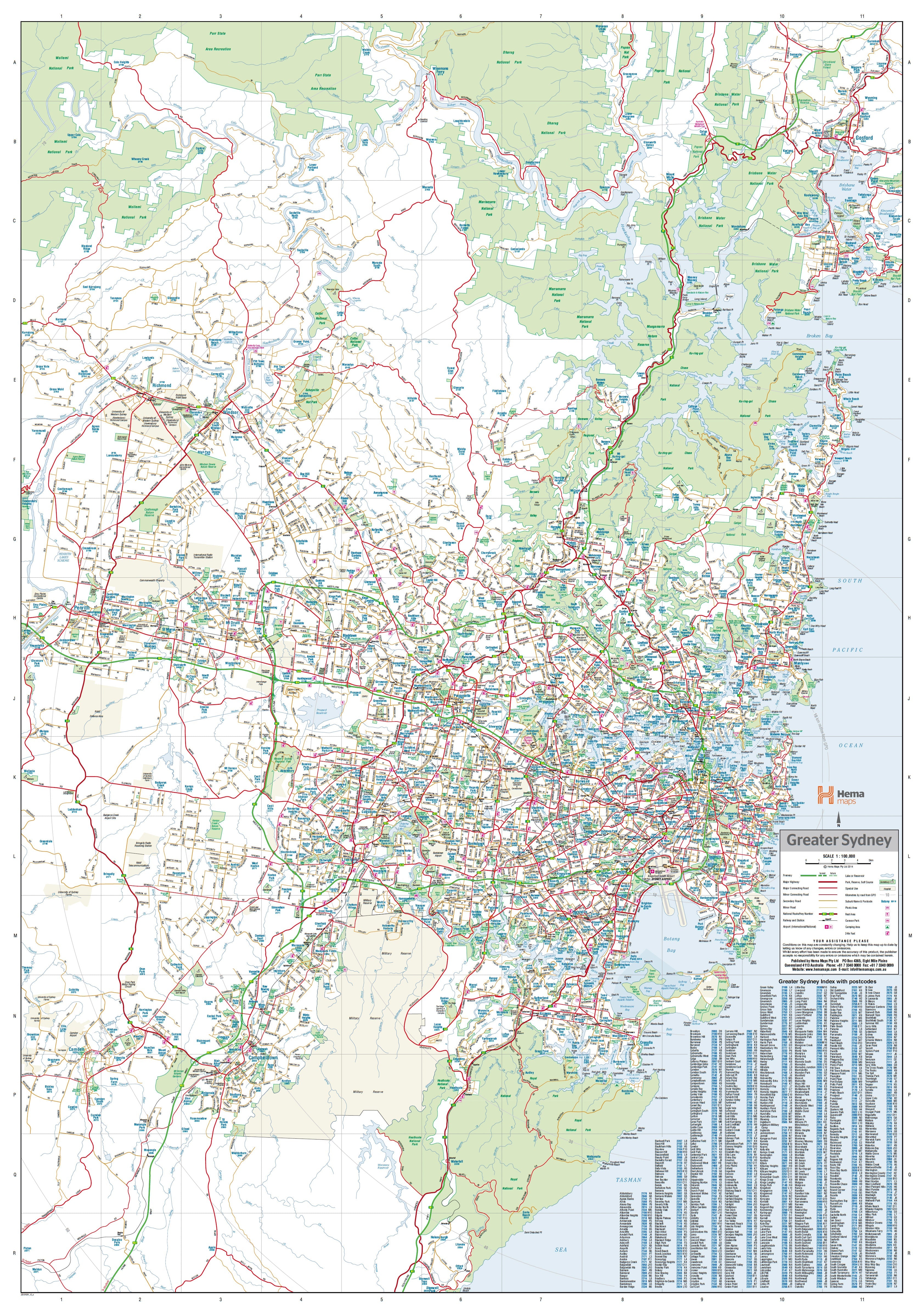 Hma Map Sydney & Region Megamap Laminated Wall Map – Hema | Mapworld