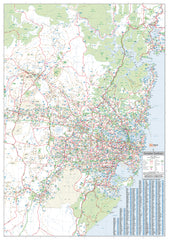 Sydney & Region Hema 1000 x 1430mm Supermap Paper Wall Map
