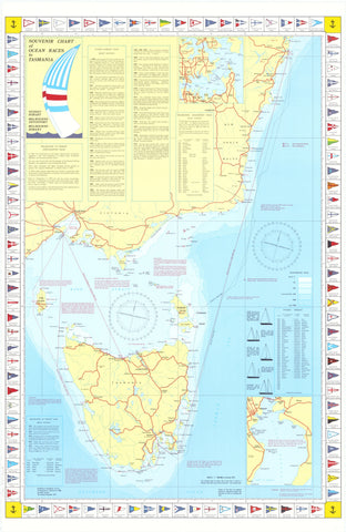 Souvenir Chart of Ocean Races to Tasmania Wall Map