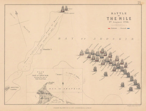 Battle of The Nile, 1855 Sir Archibald Alison , 1855 Historic Wall Map