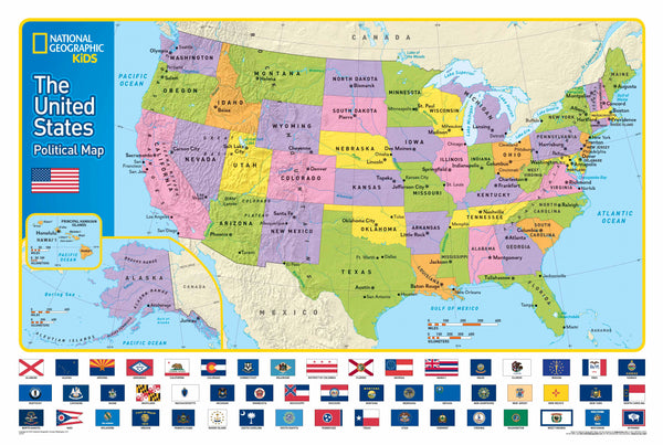 The United States for Kids by National Geographic 914 x 610mm