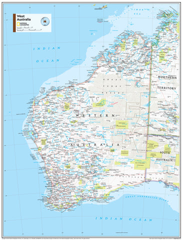 West Australia National Geographic Wall Map