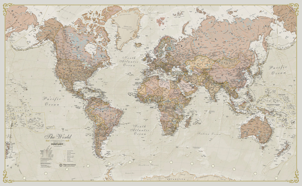 Antique World Wall Map 2026 (2000) – Maps International | Mapworld