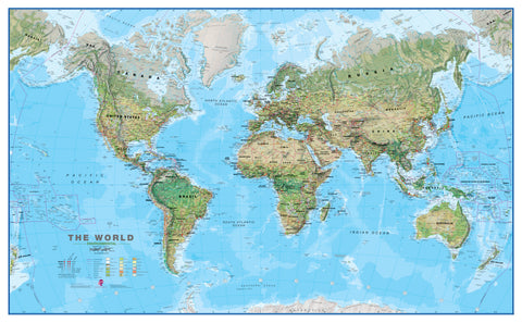 Environmental World Maps International 1360 x 840mm Wall Map