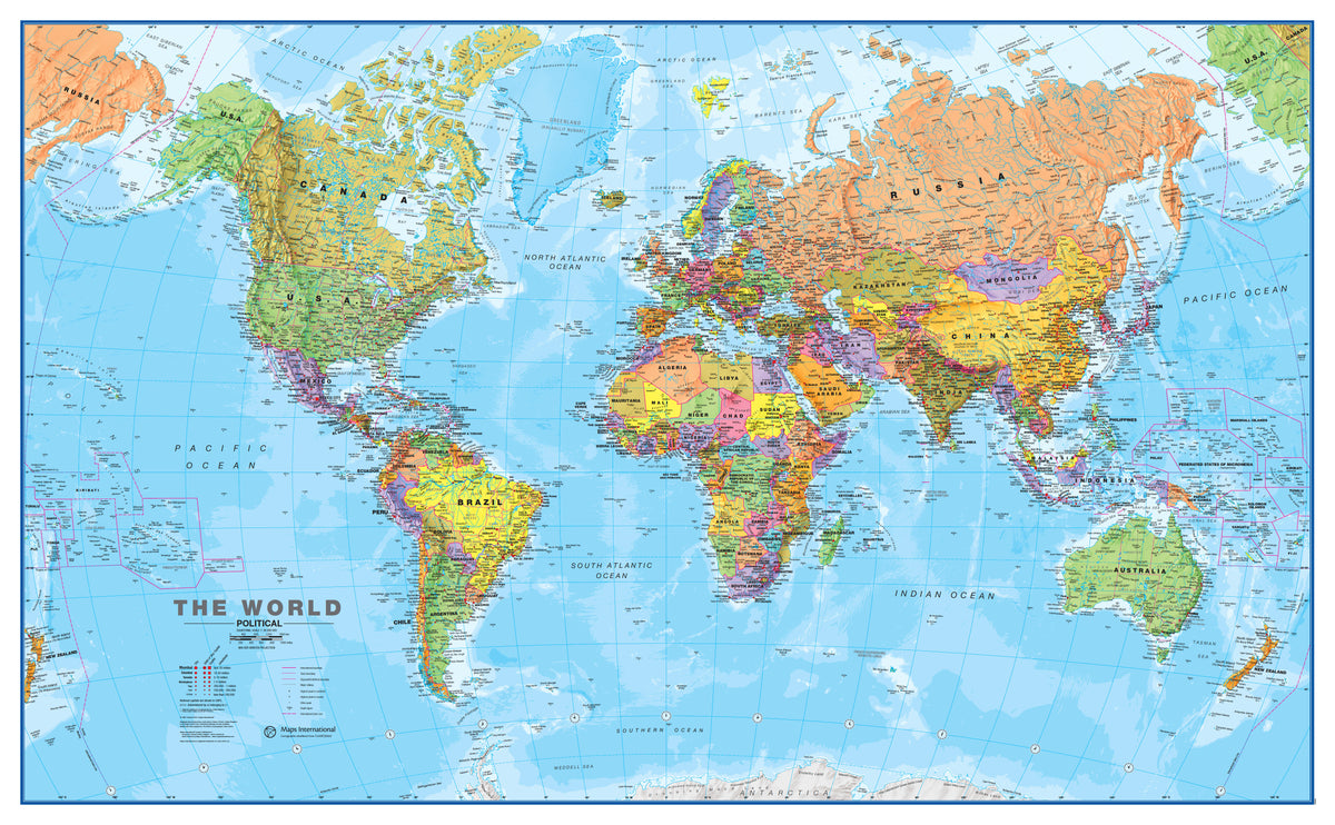 Political World Wall Map – Maps International | Mapworld